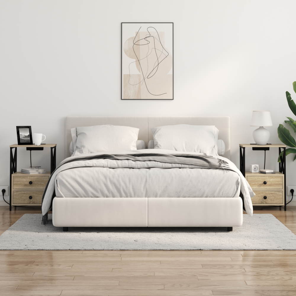 Produktbild för Nattduksbord 2 pcs Sonoma-ek 40 x 31 x 60 cm Konstruerat trä