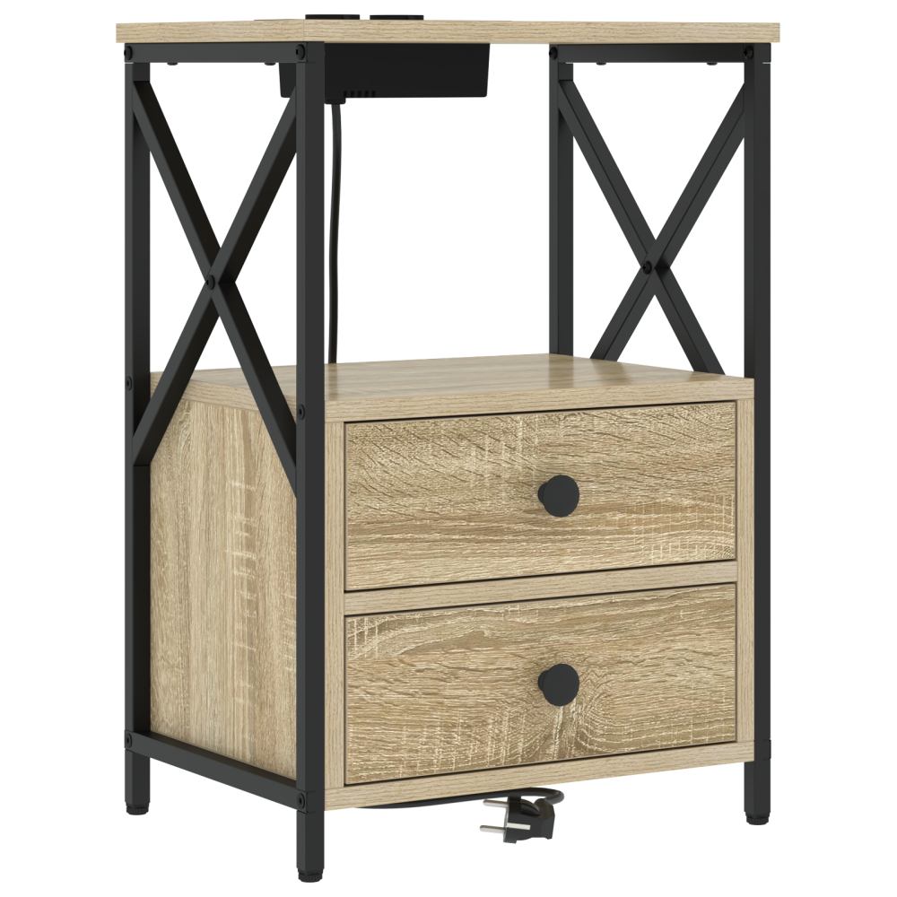 Produktbild för Nattduksbord 2 pcs Sonoma-ek 40 x 31 x 60 cm Konstruerat trä