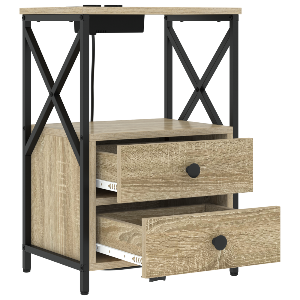 Produktbild för Nattduksbord 2 pcs Sonoma-ek 40 x 31 x 60 cm Konstruerat trä