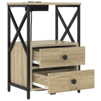 Produktbild för Nattduksbord 2 pcs Sonoma-ek 40 x 31 x 60 cm Konstruerat trä