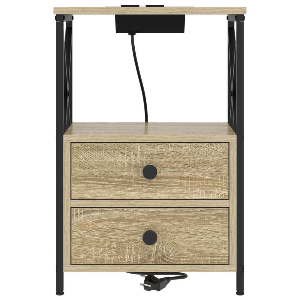 Produktbild för Nattduksbord 2 pcs Sonoma-ek 40 x 31 x 60 cm Konstruerat trä