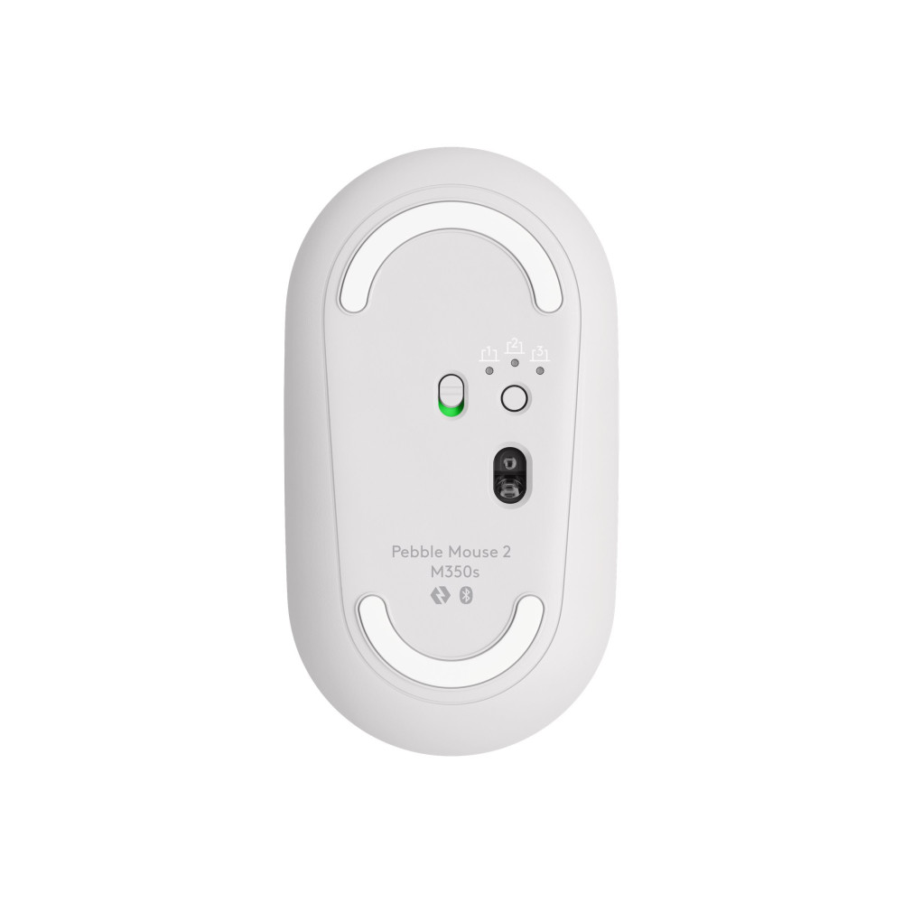 Produktbild för Logitech Pebble Mouse 2 M350s - mus - Bluetooth 5.2 LE - tonal white