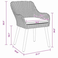 Produktbild för Trädgårdsmöbelset med kudde 5 pcs Svart konstrotting