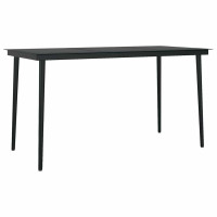 Produktbild för Trädgårdsmöbelset med kudde 5 pcs Svart konstrotting