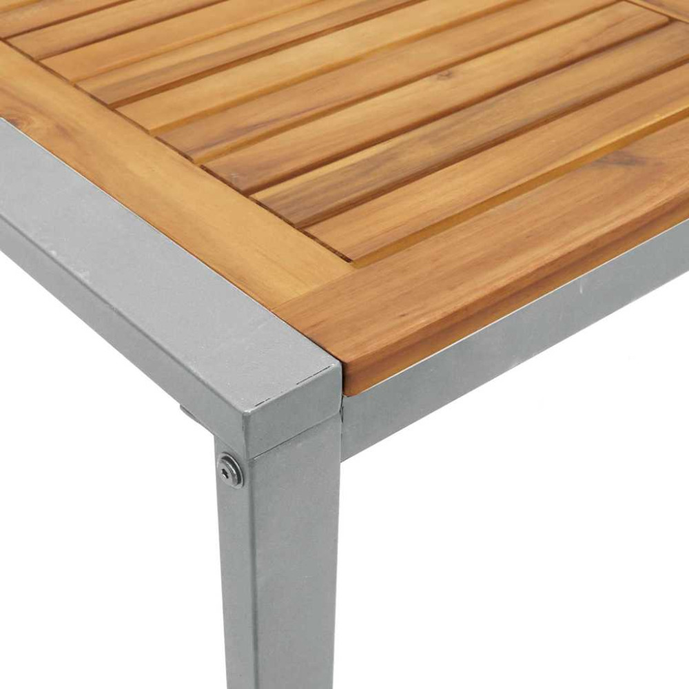Produktbild för Trädgårdsmöbelset 5 pcs Grå Massivt Akaciaträ