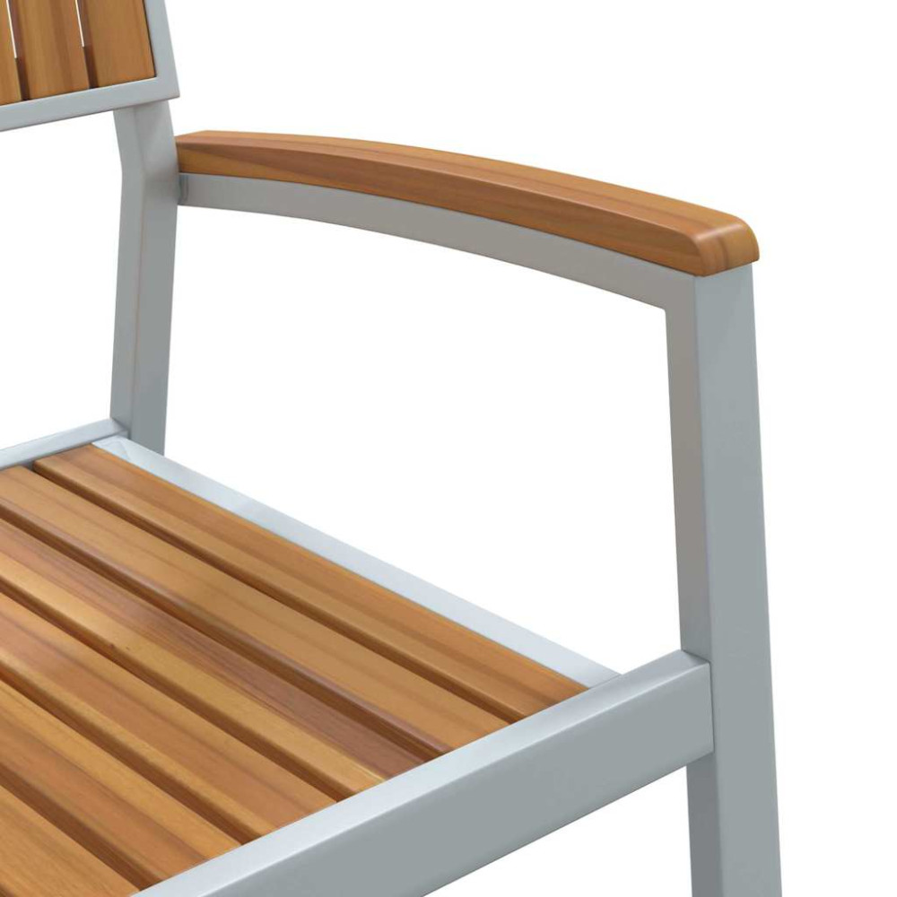 Produktbild för Trädgårdsmöbelset 5 pcs Grå Massivt Akaciaträ