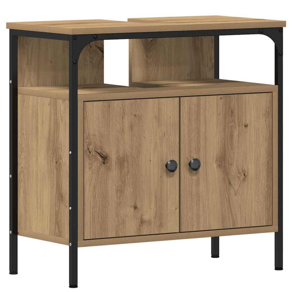Produktbild för Badrumsmöbelset 4 st Artisan Ek 33 x 33 x 185,5 cm