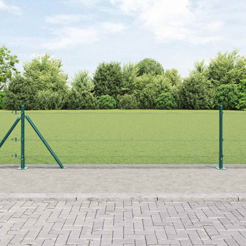 Produktbild för Svetsat Stålstaket med Betongbas 100 x 0,6 m PVC-belagda stål