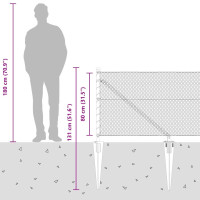 Produktbild för Sexkantigt staket med stolpe 50 x 0,8 m PVC-belagda stål Grå