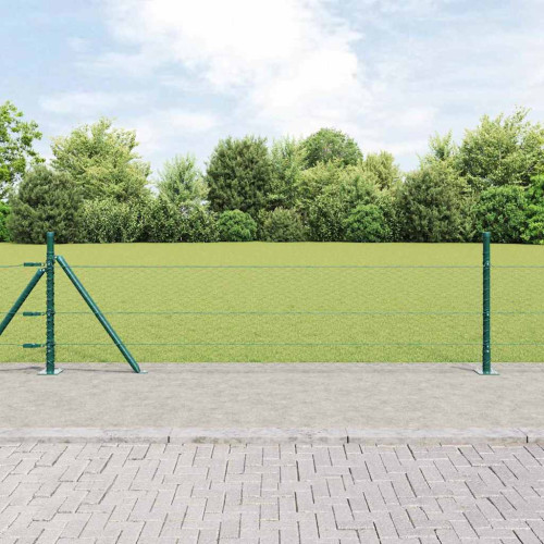 vidaXL Hexagonal stängsel med betongfundament 25 x 0,5 m Skogsgrön