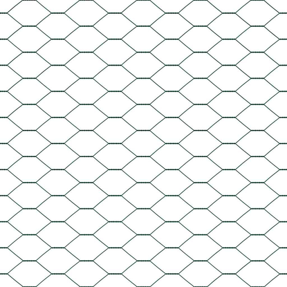 Produktbild för Hexagonal stängsel med betongfundament 25 x 0,6 m Grön Mesh