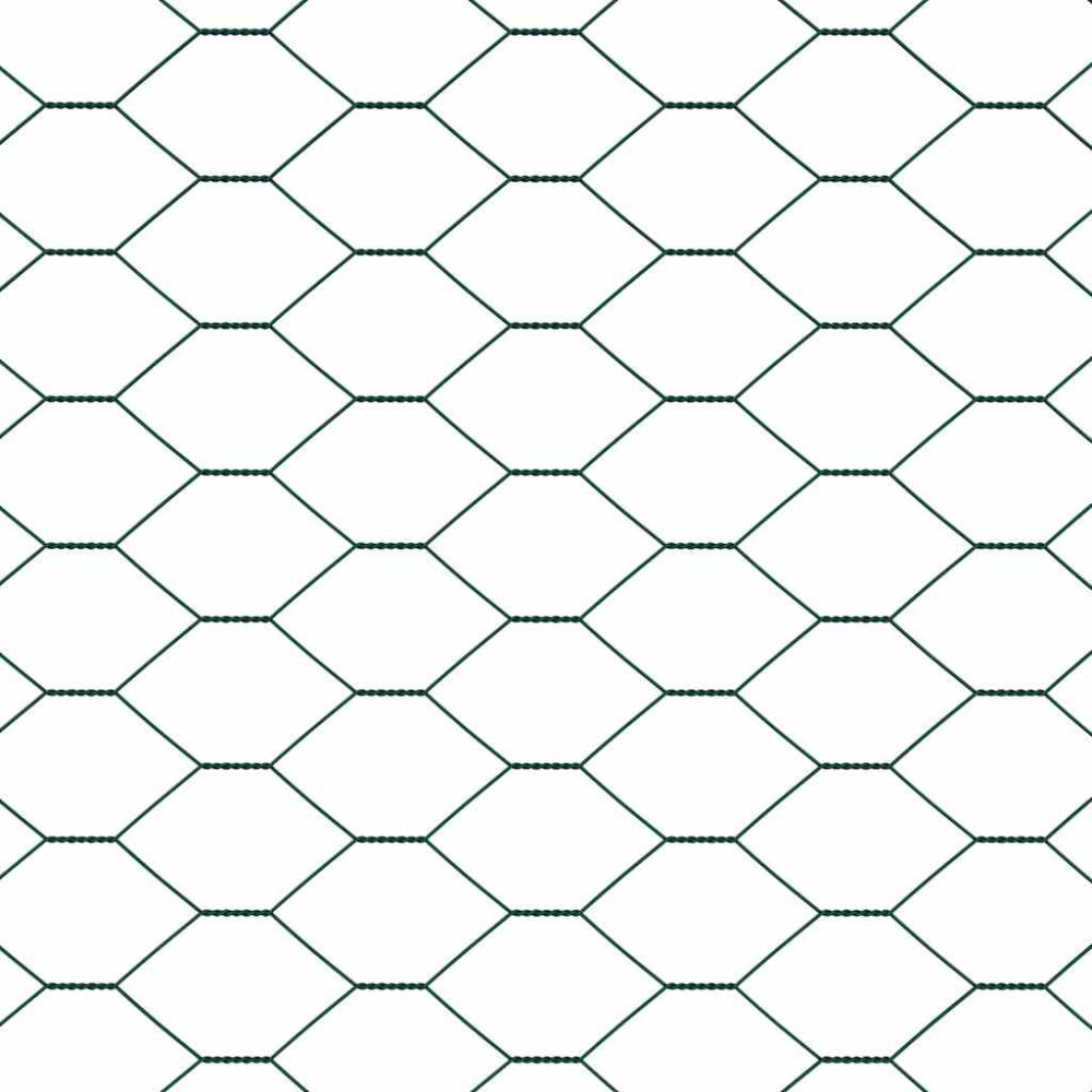 Produktbild för Hexagonal stängsel med betongfundament 25 x 0,6 m Grön Mesh