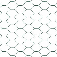 Produktbild för Hexagonal stängsel med betongfundament 25 x 0,6 m Grön Mesh