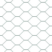 Produktbild för Hexagonal stängsel med betongfundament 25 x 0,6 m Grön Mesh