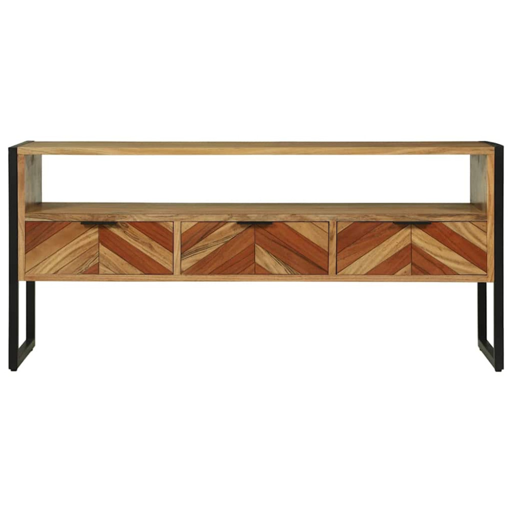 Produktbild för TV-skåp med låda Brun 100 x 35 x 50 cm Massivt Akaciaträ