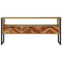 Produktbild för TV-skåp med låda Brun 100 x 35 x 50 cm Massivt Akaciaträ