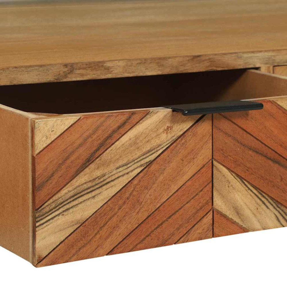 Produktbild för TV-skåp med låda Brun 100 x 35 x 50 cm Massivt Akaciaträ
