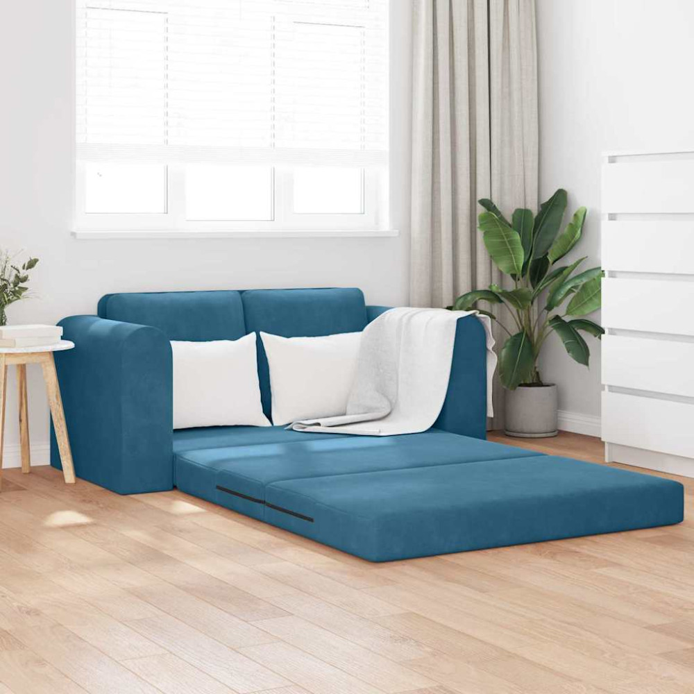 Produktbild för Soffsäng Blå 148 x 71 x 83 cm Sammet