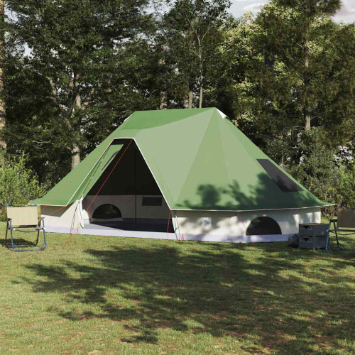 vidaXL Tipi Tält med tak med lagring Grön 680 x 430 x 270 cm taffeta