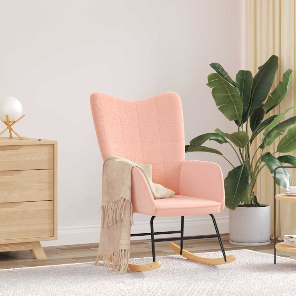 Produktbild för Gungstol Rosa Sherpa tyg