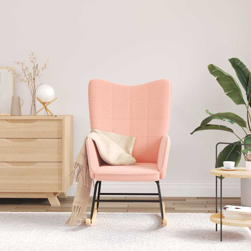 Produktbild för Gungstol Rosa Sherpa tyg