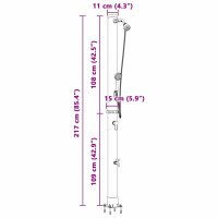 Produktbild för Utomhus Solardusch Svart 217 cm PVC och Aluminium
