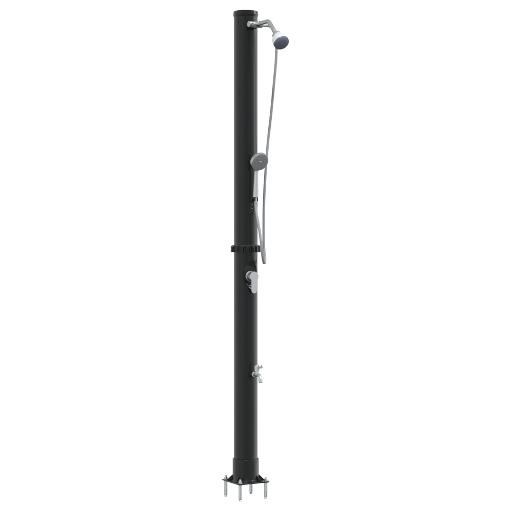 Produktbild för Utomhus Solardusch Svart 217 cm PVC och Aluminium
