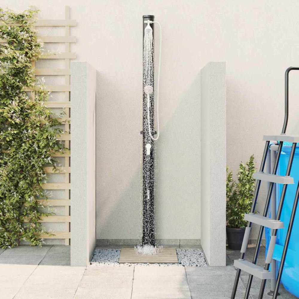 Produktbild för Utomhus Solardusch Svart 217 cm PVC och Aluminium