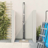 Produktbild för Utomhus Solardusch Svart 217 cm PVC och Aluminium