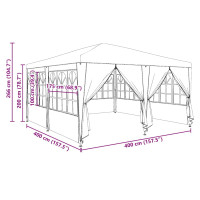 Produktbild för Partytält Vit 400 x 400 x 266 cm polyeten