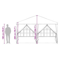 Produktbild för Partytält Vit 400 x 400 x 266 cm polyeten