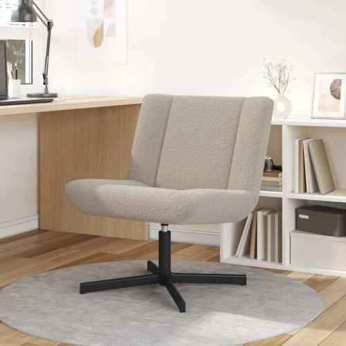 vidaXL Skrivstol Ljusgrå 63 x 75 x 76 cm Sheepskin