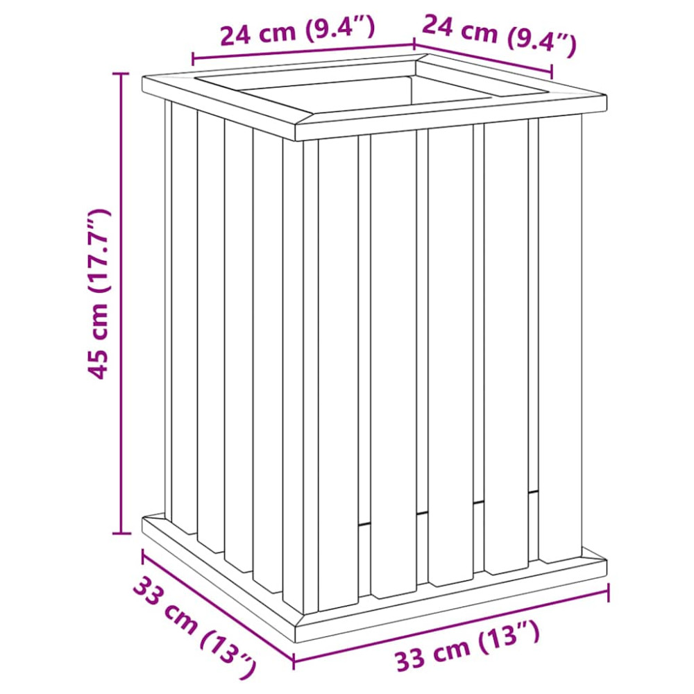 Produktbild för Plantlådor Brun 33 x 33 x 45 cm Impregnerat furuträ