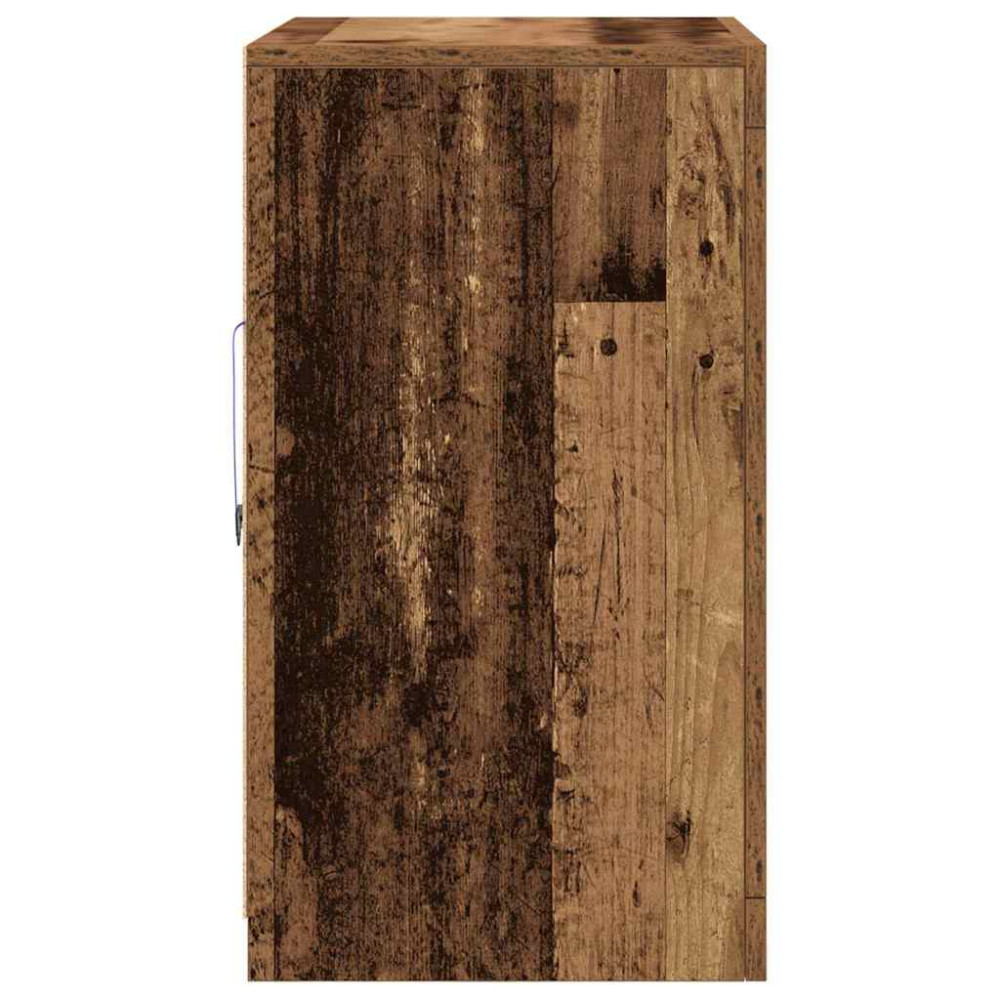 Produktbild för LED-sido bord 2 pcs Gammalt trä 41 x 37 x 67 cm Konstruerat trä