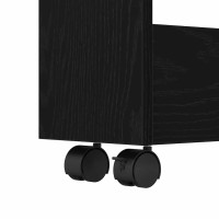 Produktbild för Smal förvaringsvagn Svart Ek 60 x 18 x 70 cm Konstruerat trä