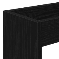 Produktbild för Smal förvaringsvagn Svart Ek 60 x 18 x 70 cm Konstruerat trä