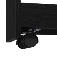 Produktbild för Smal förvaringsvagn Svart Ek 60 x 20 x 82 cm Konstruerat trä