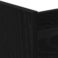 Produktbild för Smal förvaringsvagn Svart Ek 60 x 20 x 82 cm Konstruerat trä