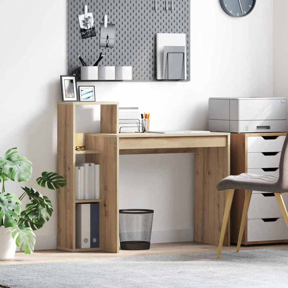 Produktbild för Skrivbord med hylla Artisan Ek 100 x 40 x 90 cm Konstruerat trä
