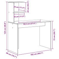 Produktbild för Skrivbord Artisan Ek 102 x 50 x 124 cm Konstruerat trä