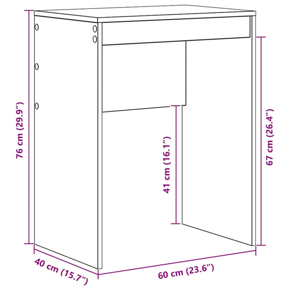 Produktbild för Skrivbord Gammalt trä 60 x 40 x 76 cm
