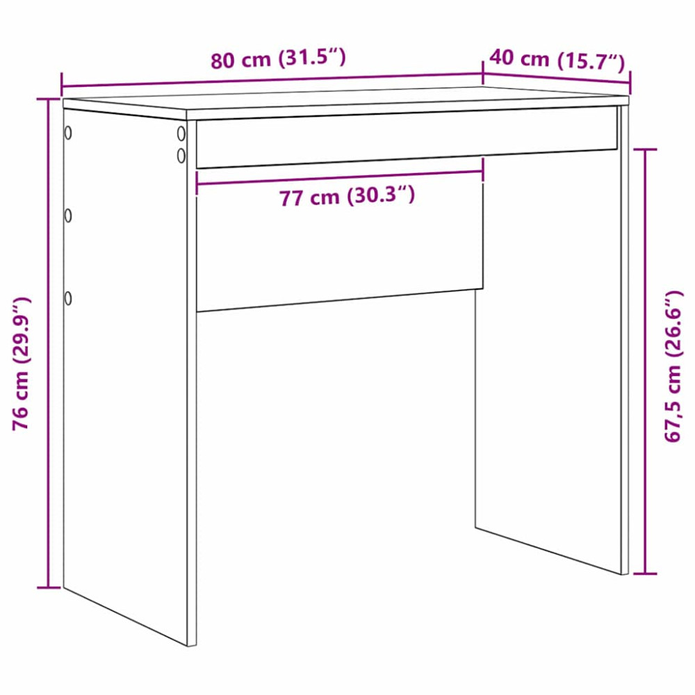 Produktbild för Skrivbord Sonoma-ek 80 x 40 x 76 cm
