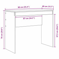 Produktbild för Skrivbord Betonggrå 90 x 40 x 76 cm