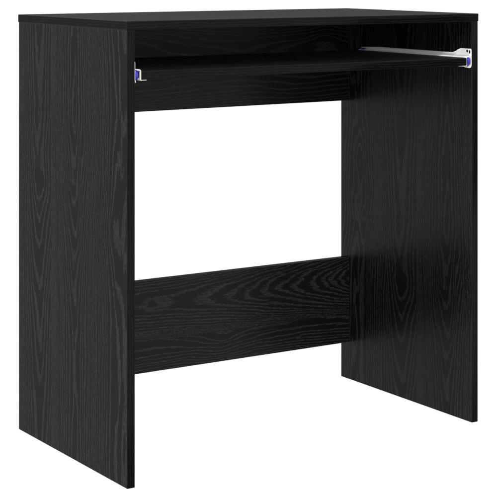 Produktbild för Skrivbord med låda Svart Ek 77.5 x 43 x 79 cm Konstruerat trä