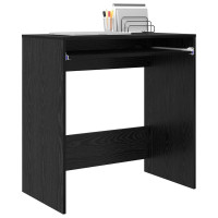 Produktbild för Skrivbord med låda Svart Ek 77.5 x 43 x 79 cm Konstruerat trä