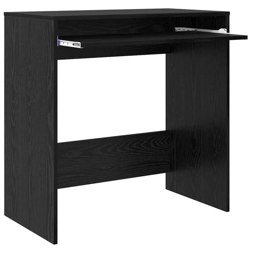 Produktbild för Skrivbord med låda Svart Ek 77.5 x 43 x 79 cm Konstruerat trä
