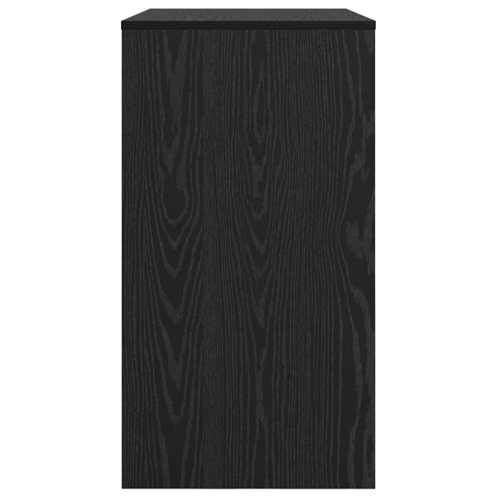 Produktbild för Skrivbord med låda Svart Ek 77.5 x 43 x 79 cm Konstruerat trä