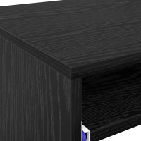 Produktbild för Skrivbord med låda Svart Ek 77.5 x 43 x 79 cm Konstruerat trä