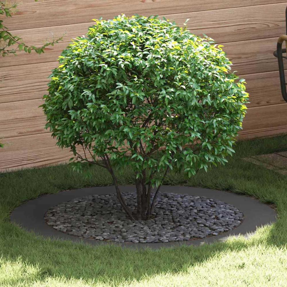 Produktbild för lämplig för Flat Trädringar 5 pcs Svart Ø90 / 120 cm Stål