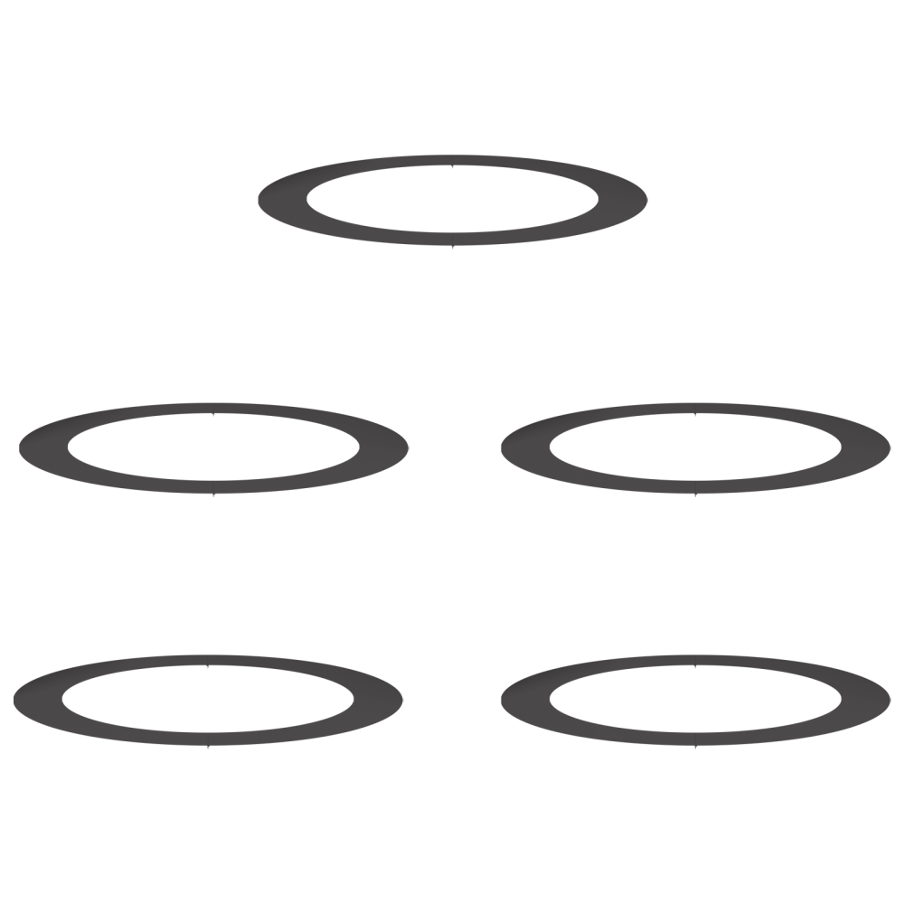 Produktbild för lämplig för Flat Trädringar 5 pcs Svart Ø90 / 120 cm Stål